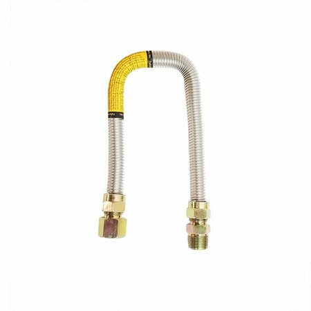 THRIFCO PLUMBING Stainless Steel Gas Flex -5/8 Inch O.D. x 1/2 Inch I.D. x 24 Inch Long with 3/4 Inch MIP 4400694